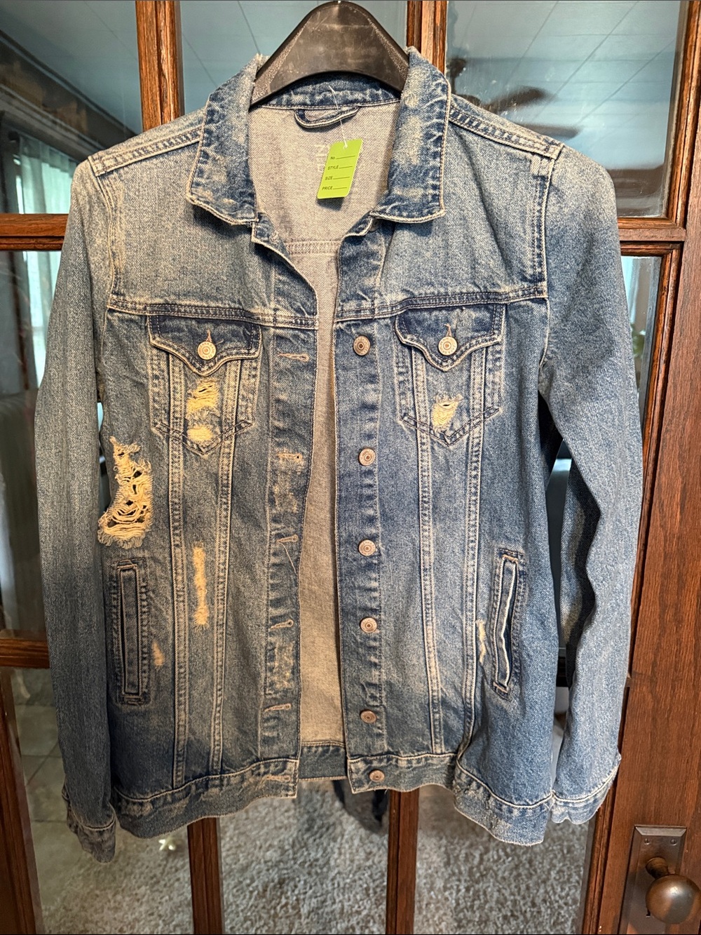 Light Blue Distressed Women's Denim Jacket